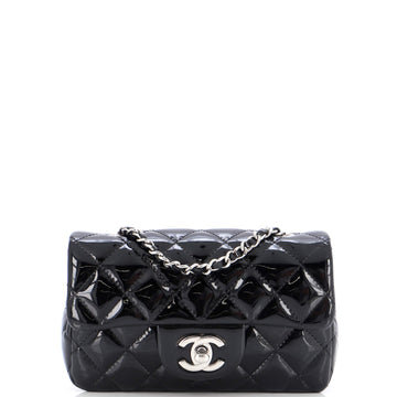 Chanel Classic Single Flap Bag Quilted Patent Extra Mini