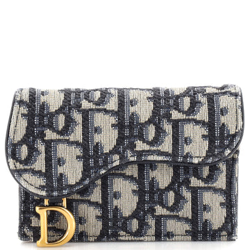 Christian Dior Saddle Card Case Oblique Canvas