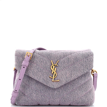 Saint Laurent Loulou Shoulder Bag Matelasse Chevron Denim Toy