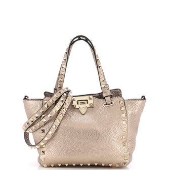 Valentino Garavani Rockstud Tote Pebbled Leather Mini