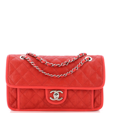Chanel French Riviera Flap Bag Quilted Caviar Medium