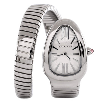 Bvlgari Serpenti Tubogas Single Spiral Quartz Watch Stainless Steel 23