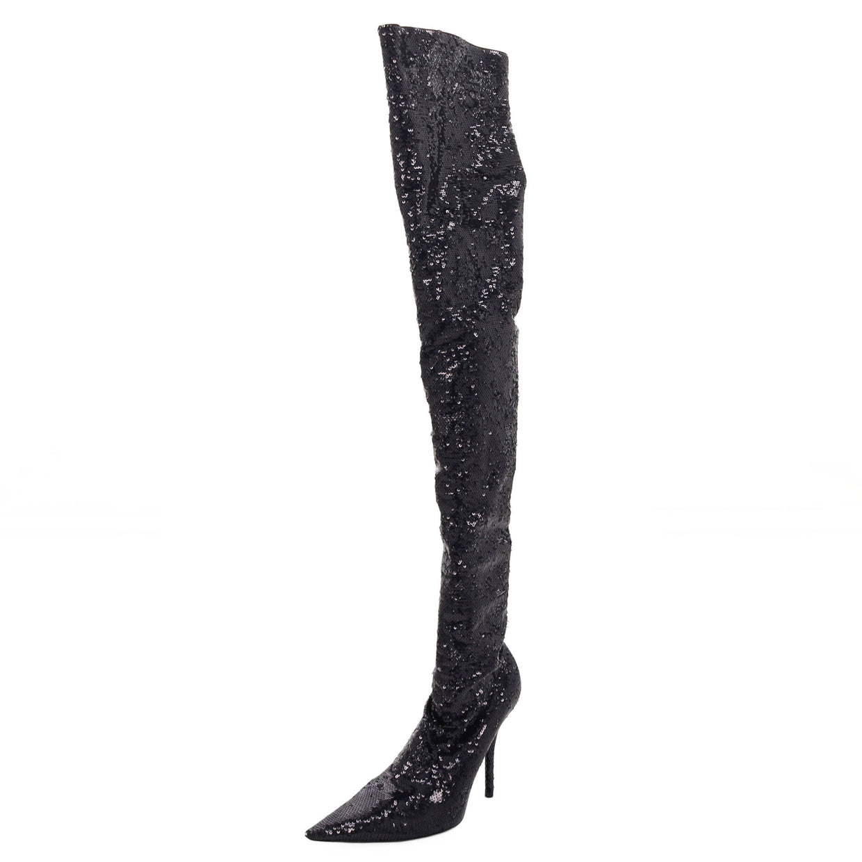 balenciaga sequin thigh high boots