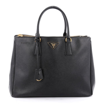 Prada Double Zip Lux Tote Saffiano Leather Large Black 2130501