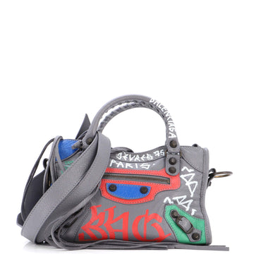 Balenciaga City Graffiti Classic Studs Bag Leather Mini