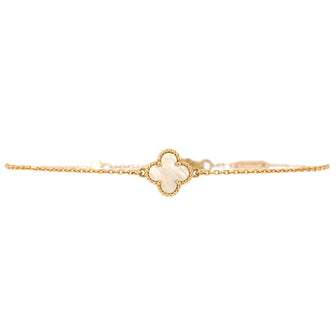 Van Cleef & Arpels Sweet Alhambra Bracelet 18K Yellow Gold and Mother of Pearl
