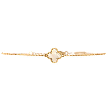Van Cleef & Arpels Sweet Alhambra Bracelet 18K Yellow Gold and Mother of Pearl