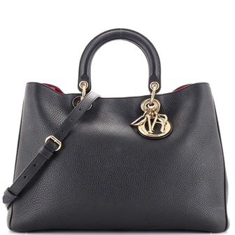 Christian Dior Diorissimo Tote Pebbled Leather Large