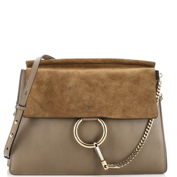 Chloe Faye Shoulder Bag Leather and Suede Medium