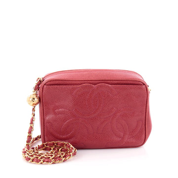 Chanel Vintage Triple CC Camera Bag Caviar Small Red