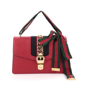 Gucci Sylvie Shoulder Bag Leather Red 2132002