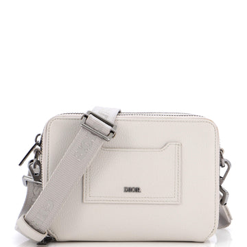 Christian Dior Double Zip Crossbody Pouch Leather