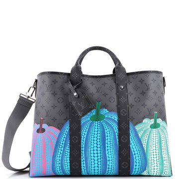 Louis Vuitton Weekend Tote Yayoi Kusama Pumpkins Monogram Eclipse Canvas GM