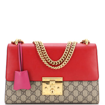 Gucci Padlock Shoulder Bag GG Coated Canvas and Leather Medium