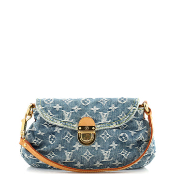 Louis Vuitton Pleaty Handbag Denim Mini