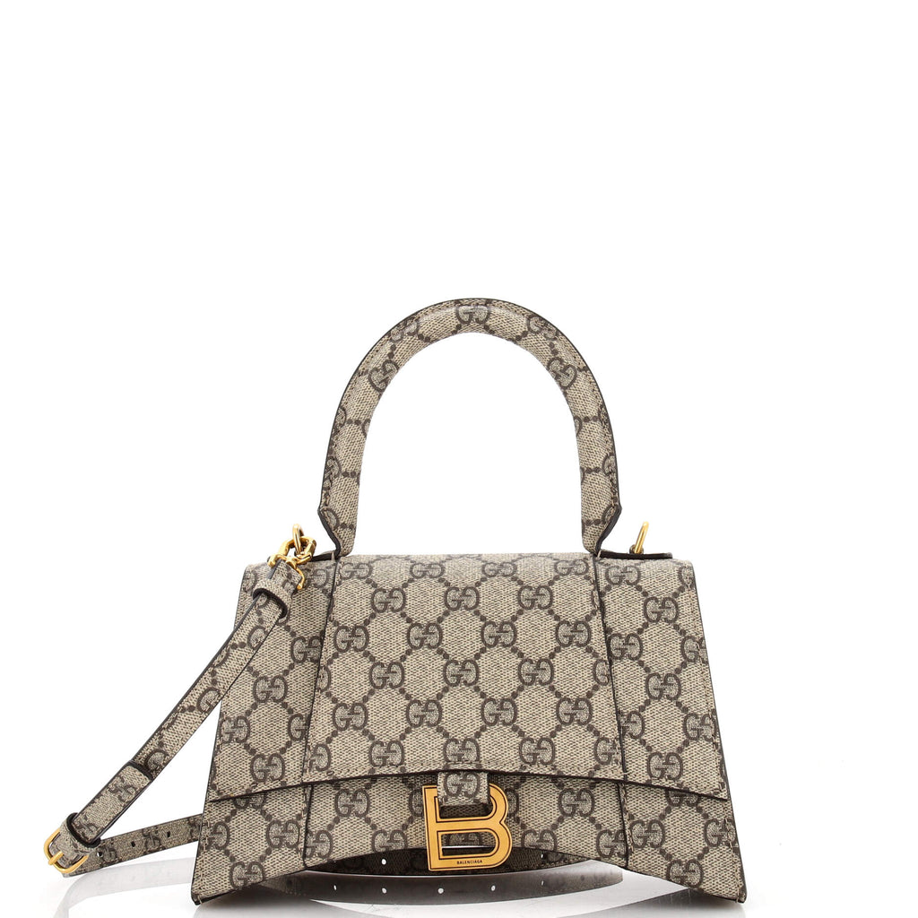 Gucci x Balenciaga The Hacker Project Hourglass Top Handle Bag GG Coated  Canvas Small Brown 213296152
