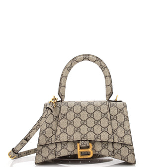 Gucci x Balenciaga The Hacker Project Hourglass Top Handle Bag GG Coated Canvas Small