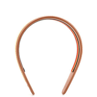 Hermes Elizabeth Headband Woven Leather with Rocabar Ribbon