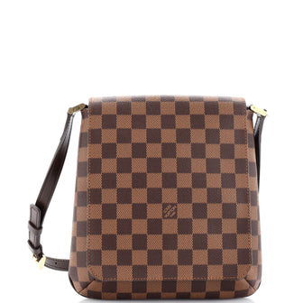 Louis+Vuitton+Musette+Shoulder+Bag+Brown+Leather for sale online