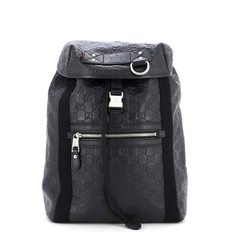 Gucci Buckle Flap Backpack Guccissima Rubber Medium