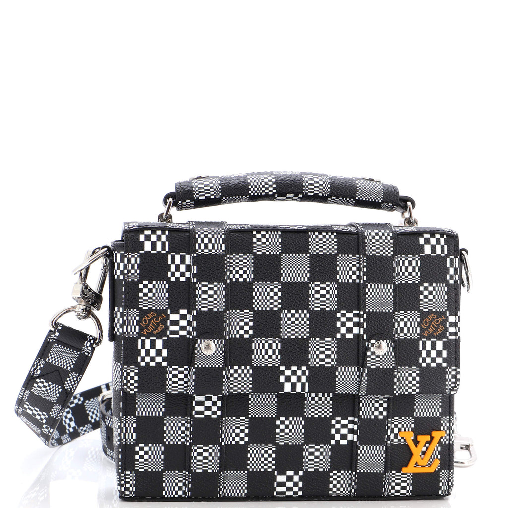 louis vuitton black and gray checkered bag