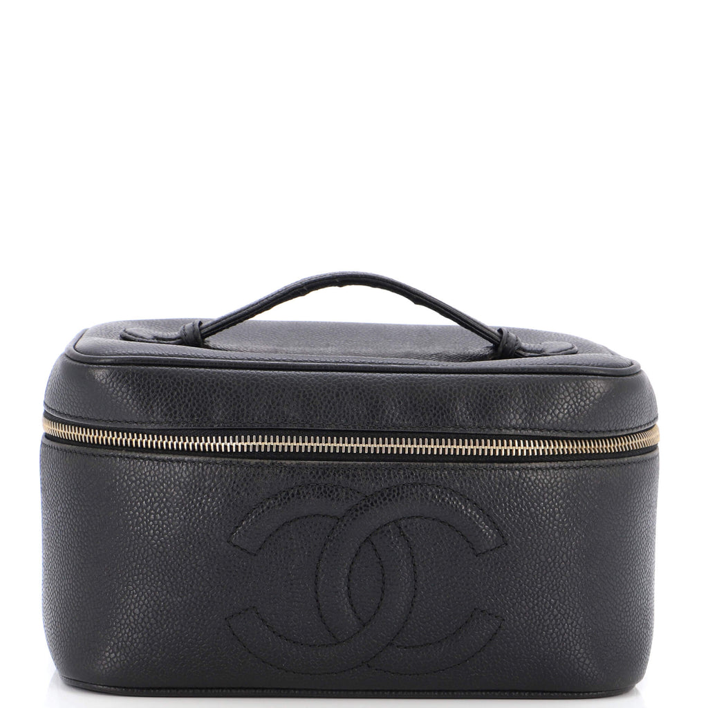 Chanel Vintage Timeless Cosmetic Case Caviar Large Black 21329676