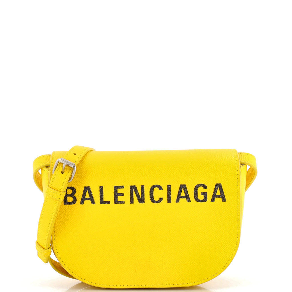 Balenciaga Logo Ville Bag Leather XS Yellow 2133911