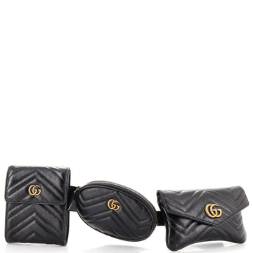 Gucci GG Marmont Multi Pocket Belt Bag Matelasse Leather