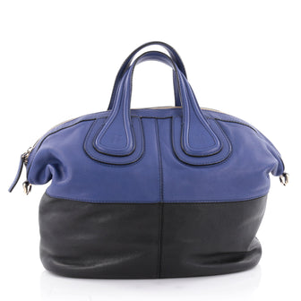 Givenchy Nightingale Satchel Bicolor Leather Medium Blue 2134001