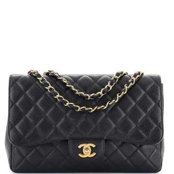 Chanel Classic Single Flap Bag Quilted Caviar Jumbo