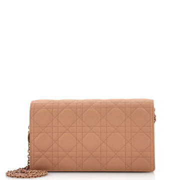 Christian Dior Ultra Matte Lady Dior Wallet on Chain Pouch Cannage Quilt Calfskin Long