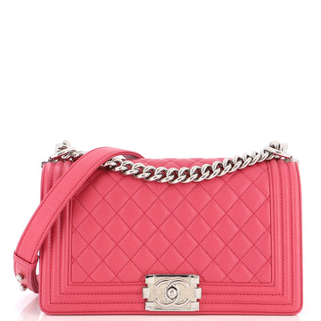 Chanel Boy Flap Bag Quilted Lambskin Old Medium