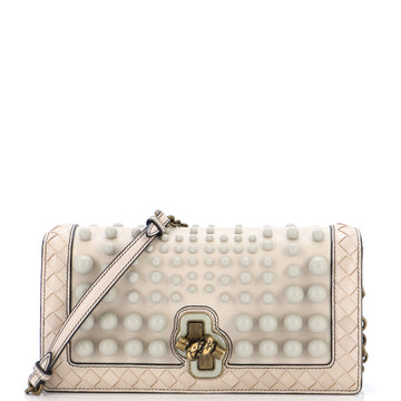 Bottega Veneta City Knot Chain Clutch Studded Leather with Intrecciato Detail