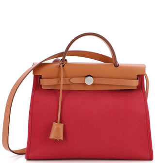 Hermes Herbag Zip Leather and Toile 31