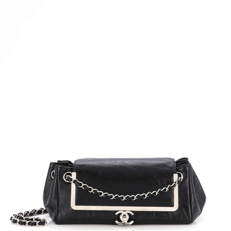 Chanel Frame Flap Shoulder Bag Crinkled Patent Small