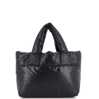 Chanel Coco Cocoon Reversible Tote Quilted Nylon Small Black 213484132