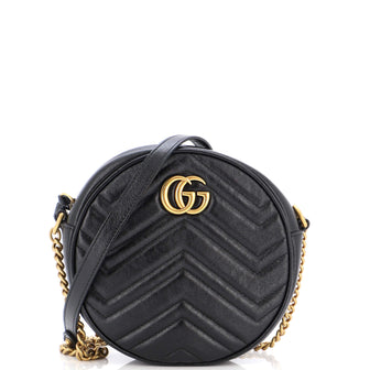 Gucci GG Marmont Round Shoulder Bag Matelasse Leather Mini