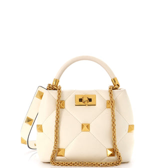 Valentino Garavani Roman Stud Top Handle Bag Quilted Leather Small