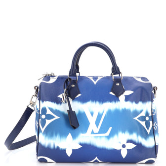 Louis Vuitton Speedy Bandouliere Bag Limited Edition Escale Monogram Giant 30 Blue