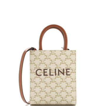 Celine Vertical Cabas Tote Triomphe Coated Canvas Mini