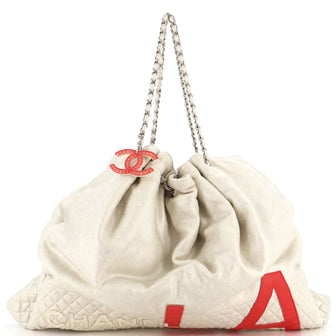 Chanel LA Drawstring Tote Quilted Jersey