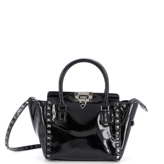 Valentino Garavani Colorblock Rockstud Tote Rigid Patent Mini