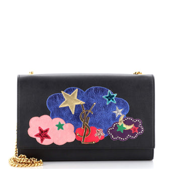 Saint Laurent Classic Monogram Crossbody Bag Embellished Leather Medium