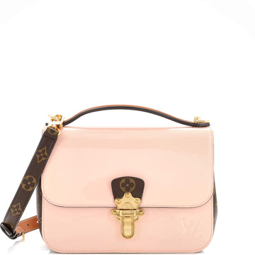 Louis Vuitton Cherrywood Handbag Vernis with Monogram Canvas BB