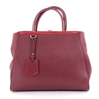 Fendi 2Jours Handbag Leather Medium Red 2134902