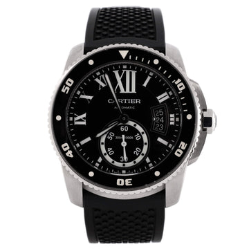Cartier Calibre de Cartier Automatic Watch Stainless Steel and Rubber with Ceramic 42
