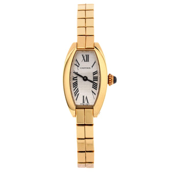 Cartier Mini Tonneau Lanier Quartz Watch Yellow Gold 16