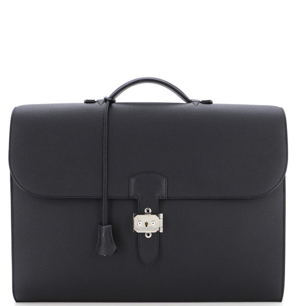 Hermes Sac a Depeches 21 Togo Black PHW