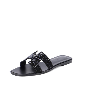 Hermes Women's Oran Sandals Embellished Leather