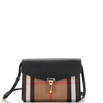 Burberry Macken Crossbody Bag Leather and House Check Canvas Small